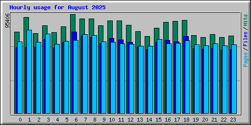 Hourly usage for August 2025