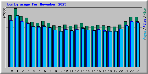 Hourly usage for November 2023